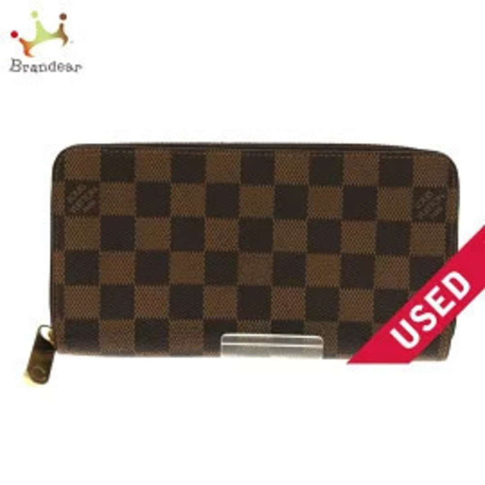LOUIS VUITTON Zippy Wallet Long Ebene Brown Damier Canvas